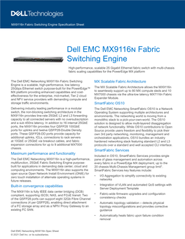 Dell EMC Mx9116n Fabric Switching Engine