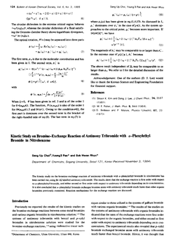 Kinetic Study on Bromine-Exchange Reaction of Antimony Tribromide with A-Phenylethyl Bromide in Nitrobenzene