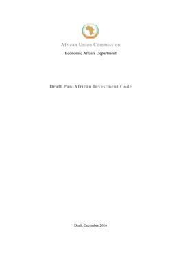 Draft Pan-African Investment Code