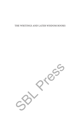 The Writings and Later Wisdom Books