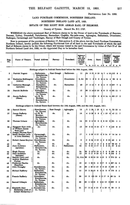 The Belfast Gazette, March 13, 1931. 217