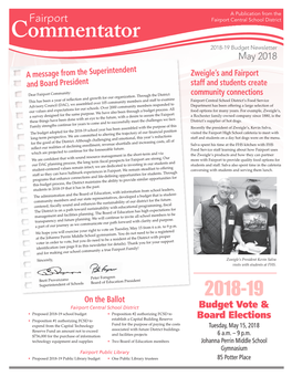 Commentator 2018-19 Budget Newsletter May 2018