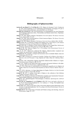 Bibliography of Sphaeroceridae
