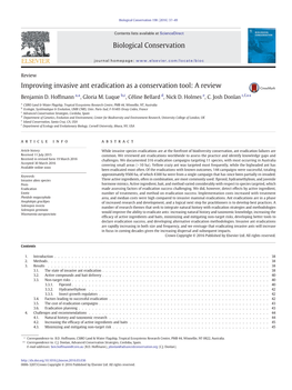 Improving Invasive Ant Eradication As a Conservation Tool: a Review