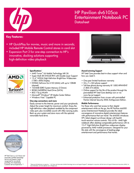 HP Pavilion Data Sheet