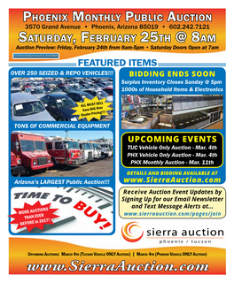 Receive Auction Event Updates by Signing up for Our Email Newsletter and Text Message Alerts At