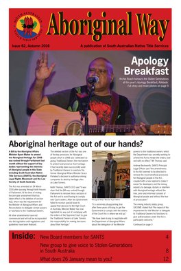 Apology Breakfast Archie Roach Honours the Stolen Generations at This Year’S Apology Breakfast, Adelaide