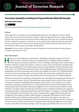 Terrorists, Geopolitics and Kenya's Proposed Border Wall with Somalia