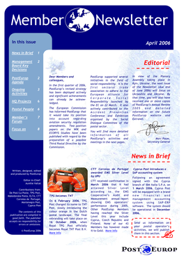 Member Newsletter April 2006 Issue-En