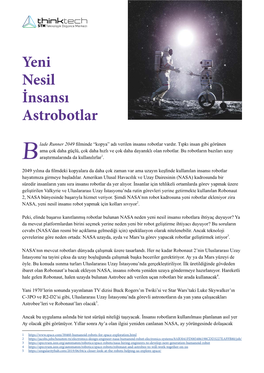 Yeni Nesil İnsansı Astrobotlar