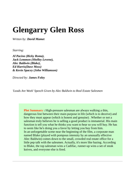 Glengarry Glen Ross