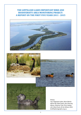 The Gippsland Lakes Important Bird and Biodiversity Area Monitoring Project: a Report on the First Five Years 2011 - 2015