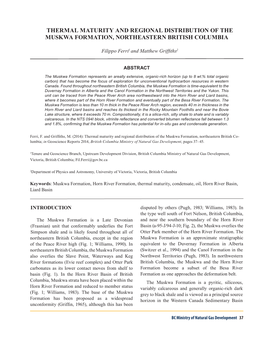 Thermal Maturity and Regional Distribution of the Muskwa Formation, Northeastern British Columbia