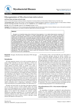 Glycogenomics of Mycobacterium Tuberculosis