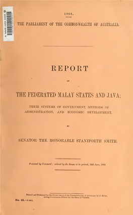 Report on the Federated Malay States and Java