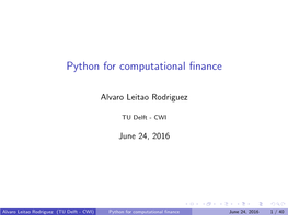 Python for Computational Finance