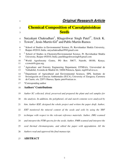 Chemical Composition of Caesalpinioideae Seeds