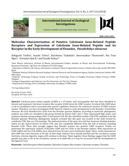 Molecular Characterization of Putative Calcitonin Gene-Related Peptide