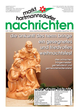 Markt Hartmannsdorfer Nachrichten, Folge 533, Dezember 2014
