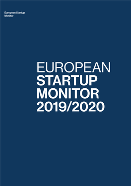 EUROPEAN STARTUP MONITOR 2019/2020 Welcome
