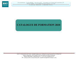 Catalogue De Formation 2020