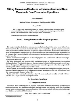 Fitting Curves and Surfaces with Monotonic and Non-Monotonic Four Parameter Equations