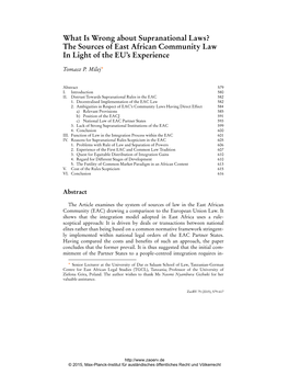 What Is Wrong About Supranational Laws? the Sources of East African Community Law in Light of the EU’S Experience