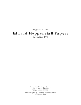 Edward Heppenstall Papers Collection 190