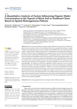 A Quantitative Analysis of Factors Influencing Organic Matter Concentration in the Topsoil of Black Soil in Northeast China Base