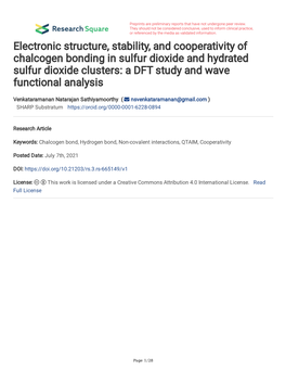 Electronic Structure, Stability, and Cooperativity of Chalcogen Bonding in Sulfur Dioxide and Hydrated Sulfur Dioxide Clusters