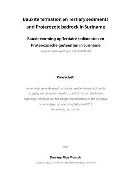 Bauxite Formation on Tertiary Sediments and Proterozoic Bedrock in Suriname