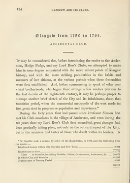 Glasgow from 1780 to 1795—Accidental Club