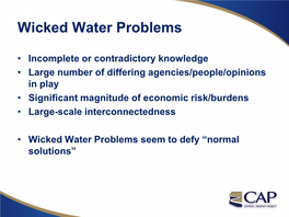 Wicked Water Problems