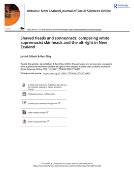 Comparing White Supremacist Skinheads and the Alt-Right in New Zealand