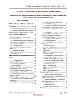 Stroke Rehabilitation Clinician Handbook 2020 3. Lower Extremity