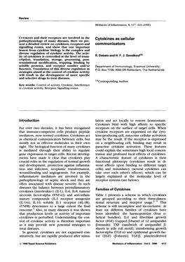 Cytokines As Cellular Pathophysiology of Many Diseases