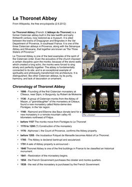 Le Thoronet Abbey from Wikipedia, the Free Encyclopedia (2.9.2012)