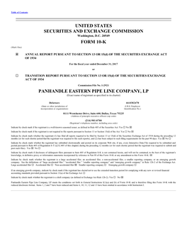 United States Securities and Exchange Commission Form 10-K Panhandle Eastern Pipe Line Company, Lp