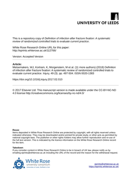 Definition of Infection After Fracture Fixation: a Systematic Review of Randomized Controlled Trials to Evaluate Current Practice