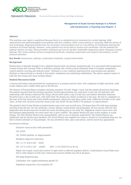 Management of Acute Corneal Hydrops in a Patient with Keratoconus: a Teaching Case Report | 1