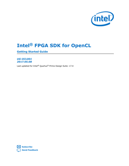 Intel® FPGA SDK for Opencl Getting Started Guide