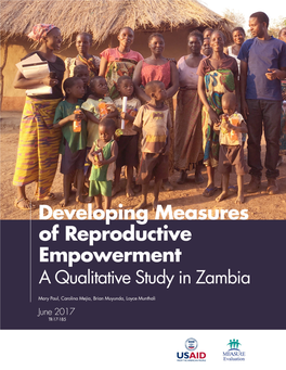 Developing Measures of Reproductive Empowerment