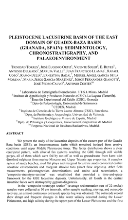 Pleistocene Lacustrine Basin of the East Domain of Guadix-Baza Basin (Granada, Spain): Sedimentology, Chronostratigraphy, and Palaeoenvironment