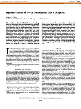 Hypomelanosis of Ito: a Description, Not a Diagnosis