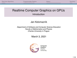 Realtime Computer Graphics on Gpus Introduction