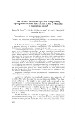 The Value of Ascospore Septation in Separating Mycosphaerella from Sphaerulina in the Dothideales: a Saccardoan Myth?