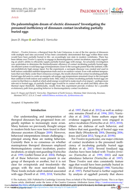 Do Paleontologists Dream of Electric Dinosaurs? Investigating the Presumed Inefﬁciency of Dinosaurs Contact Incubating Partially Buried Eggs