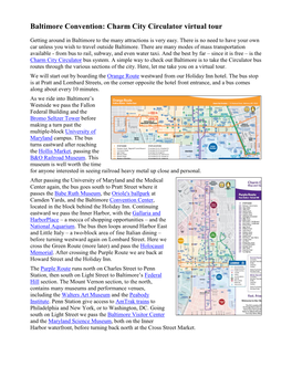 Baltimore Convention: Charm City Circulator Tour