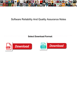 Software Reliability and Quality Assurance Notes