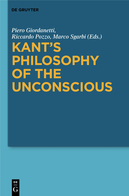 Kant's Philosophy of the Unconscious